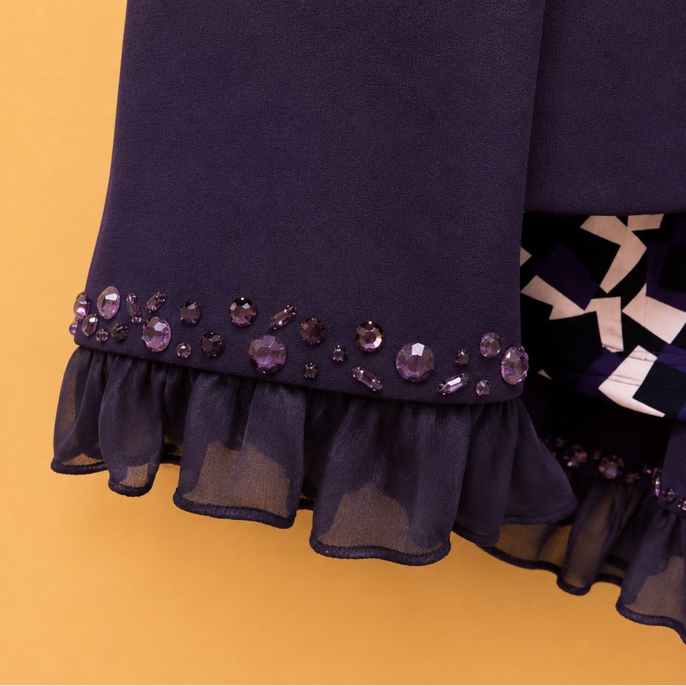 Tahari Luxe Deep Plum Satin-Lined Suit with Skirt - Picture 5 of 7